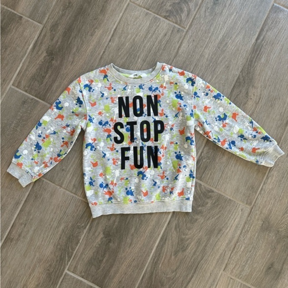 H&M boys “Non Stop Fun” sweatshirt. Size 6